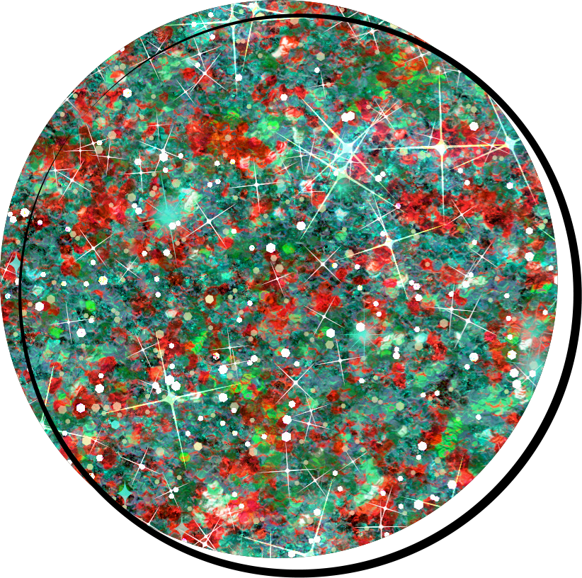 Closeup of a faux glitter design.