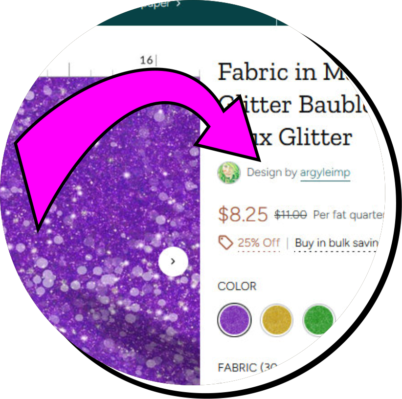 Screenshot of ArgyleImp's name next to her design at spoonflower.com