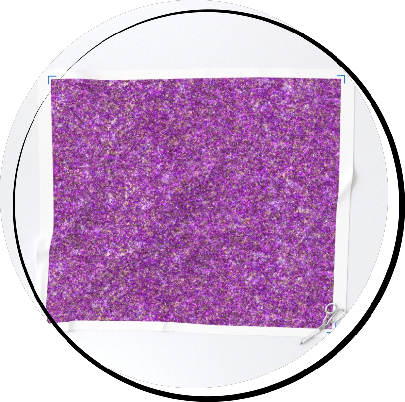 A yard of faux glitter fabric.